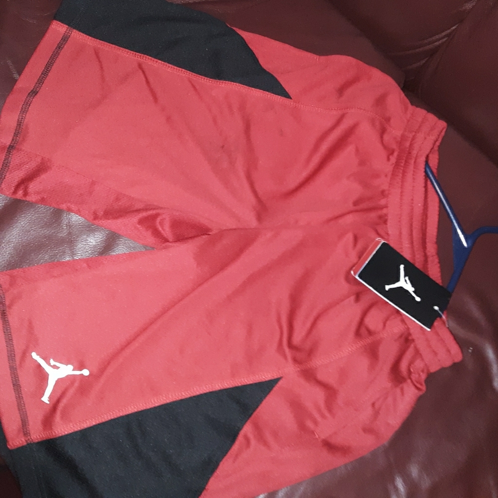 red black jordan shorts